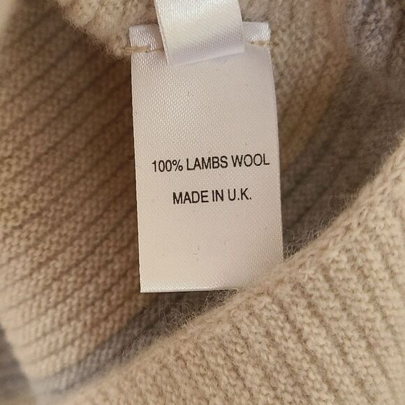 Celtic & Co. Yoke Detail Wool Striped Neutral Tunic NWT - Picture 7 of 12